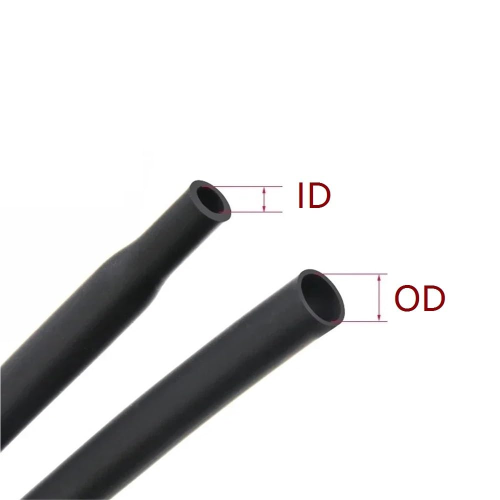 1 pz. 5 m Tubo termorestringente in silicone nero 1,7:1 - Protezione flessibile for cavi, diametro 0,8-30 mm, isolamento elettrico(2mm)