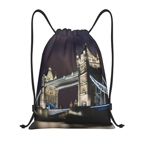 HECHINYUE London Tower Bridge Drawstring Gym Bag
