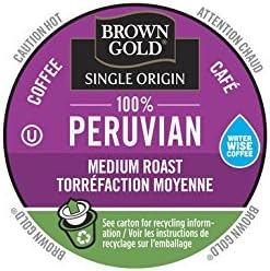 Brown Gold Single Origin Coffee Capsules, 100% Peruvian, 48 Count