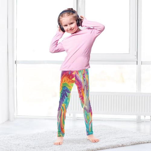 Toddler Girls Leggings Printed Yoga Pants Leggings Unicorn in Center for Kids4