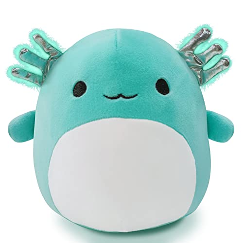 1Pcs Axolotl Stuffed Animal Plush Toy, 8 Inch Cute Plush Pillows Lumbar Back Cushion, Great Gift for Boy Girl's Birthdays, Christmas (Blue)