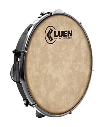 Pandeiro 10' Abs Preto 6 Afin Plat Inx Ferragem Cromada Cabra