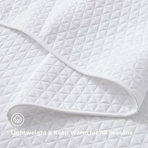 Veeyoo White Quilt King Size - Extra Soft Lightweight King Quilt Sets, Microfiber Wrinkle Resistant Bed Quilt Bedspread For All Seasons #TOP3