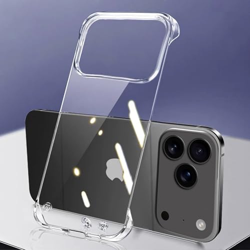 Coque iPhone 17 Pro sans bordure fine et ultra transparente pour une sensation de métal nu unique