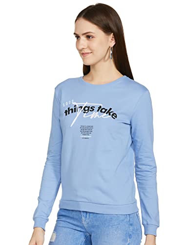 Image of Max Women Cotton Printed Round Neck Sweatshirt