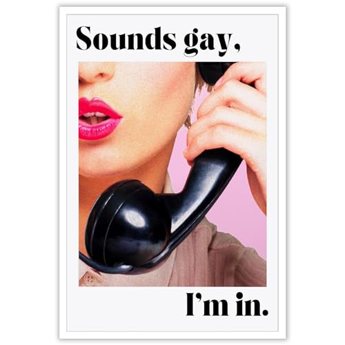 Dcvjiy Poster da parete con suoni alla moda Gay I'M In, stampa artistica da parete moderna di metà secolo, stampa telefonica moderna per casa, camera da letto, dormitorio, decorazione da parete 30,5 x