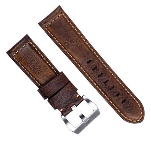 Bracelet de montre en cuir de cheval véritable 24mm fait main style rétro pour Panerai