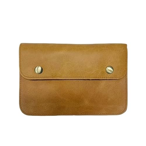 Men's Vintage Leather Zipper Outdoor Backpack Mobile Phone Waist Bag
