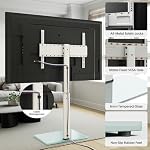 AOKCOS Tall Floor TV Stand for 32 to 75 Inch TVs up to 110 lb, 10 Level Height Adjustable & Tilting, Swivel TV Mount Stand for Livingroom/Bedroom, Max VESA 600x400mm(White)