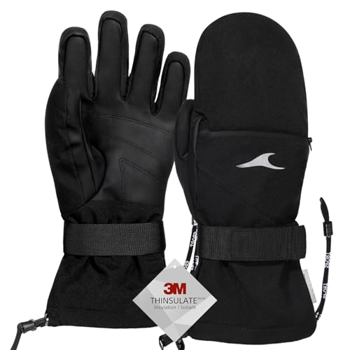 Achiou Ski Gloves & Waterproof Mittens Winter Cold Weather Gloves for Men & Women Touchscreen Snow Mittens