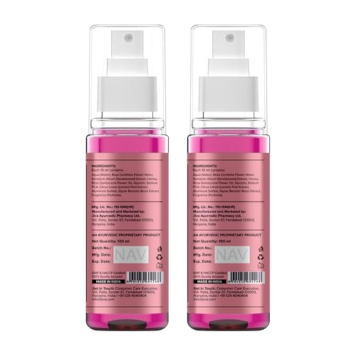Image of Jiva Rose Petal Toner 100ml | Natural Toner to Hydrate, Cleanse and Tone Your Skin | Made of Natural Ingredients Like Rose Petals, Sandal, & Soap Nut, Suitable For All Skin Types (Pack Of 2)