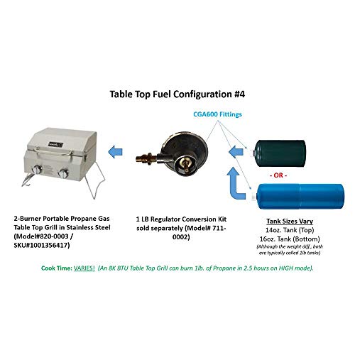 2-Burner Stainless Steel Table Top Portable Propane Gas Grill #TOP5