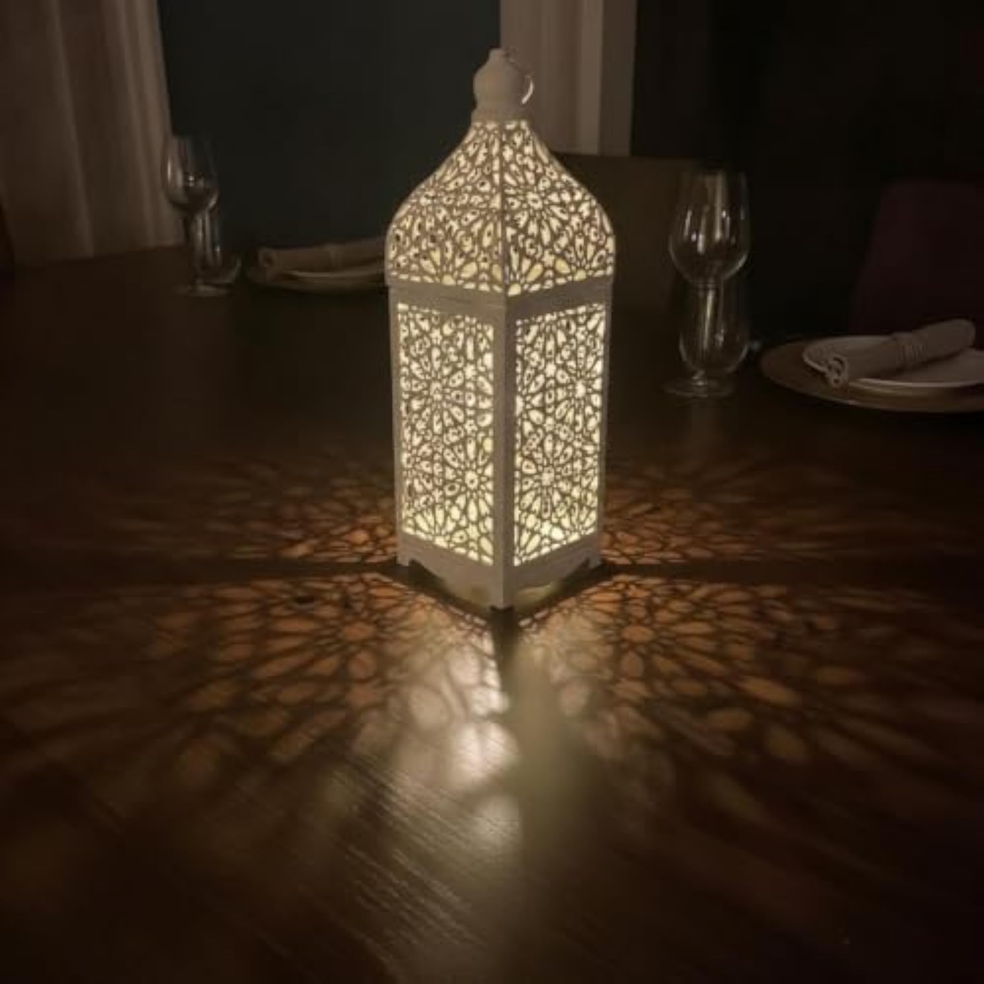 Geometric Patterned Table Lantern for Festive Displays