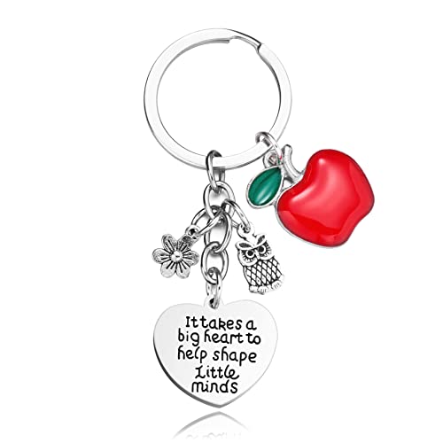 Regalos para maestros para mujeres y hombres, llaveros para maestros, 1. Se necesita un gran corazón para ayudar a dar forma a las mentes pequeñas, S Cover