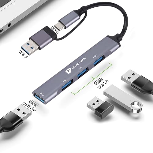 Image of ULTRAPROLINK UltraProlink 4C USB Type C+A to USB 3.0 x 1, USB 2.0 x 3 Ports Hub for Smartphones, Tablets, Laptops, MacBook & iPad Pro