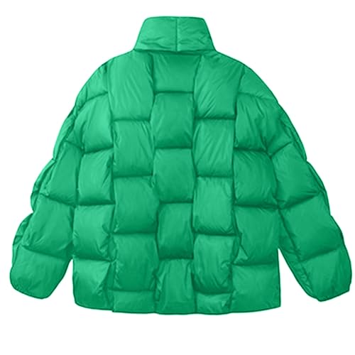Puffer Jacket Womens Fashion Y2k Puffy Bubble Coat Loose Fit Quilted Jacket Winter Warm Thicken Full-Zip Down Outerwear4