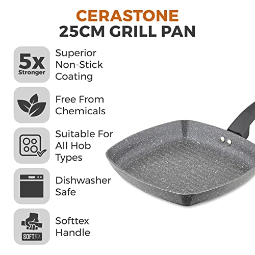 Tower T80336 25cm Non-Stick Grill Pan with Soft Touch Handle - Image 2