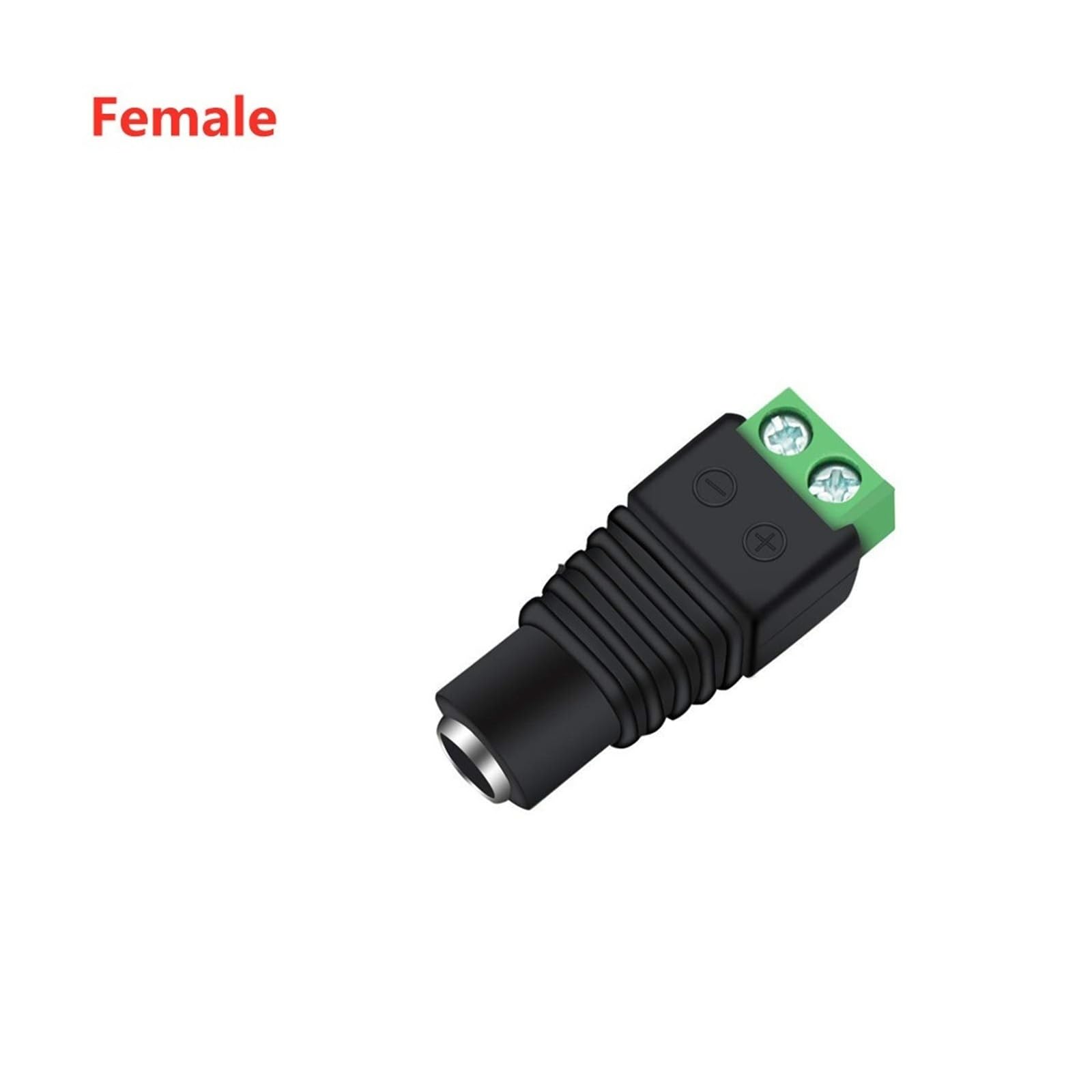 Zestaw 5/10/50/100 par 5,5 x 2,1 mm męski żeński DC Power Connector Kit do kamery CCTV Strip Lighting (żeńskie, 50 szt.)