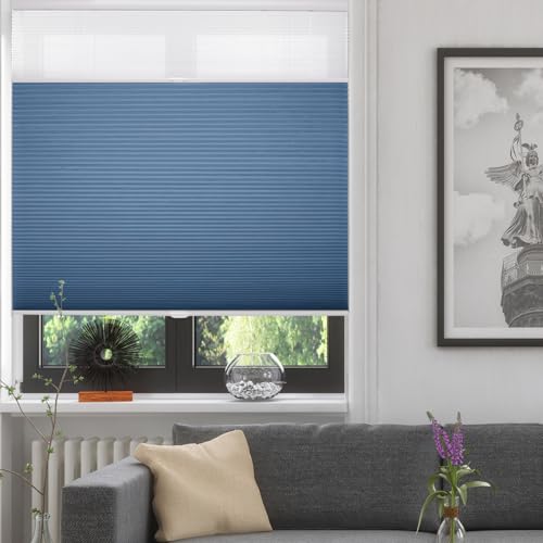 ZSHINE Manual Cordless Day and Night Honeycomb Blinds Full Blackout Fabric Window Shades for Home, Office, Hotel, Club, Restaurant Custom Made Size…
