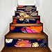 6 sztuk Modern Art naklejki na schody, kolorowe rozkwitać obramowanie winylowe naklejki dekoracyjne do domu, diy schody samoprzylepna dekoracja naklejki ścienne, 7x39 cali