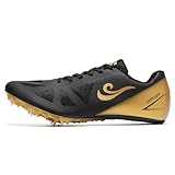 ORRZER Men's Track and Field Spikes Shoes for Women Lightweight Running and Jumping Sneakers Black/Gold