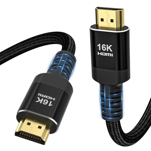 GeoHN.G 96Gbps HDMI Cable 2.2 5FT/1.5M, 16K@60Hz 8K@120Hz 4K@240Hz, Braided HDMI Cord Supports eARC HDR10+ HDCP 2.2&2.3, for PS5/4 TV Monitor Projector by GeoHN.G - Used condition - US$18.69