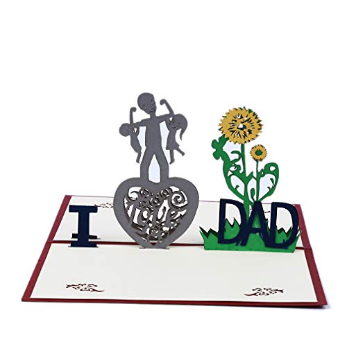 Yinew I love Mama Papa - Tarjeta de invitación de papel en 3D, diseño pop up