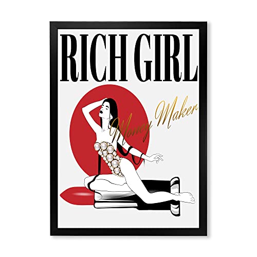 Image of DesignQ Girl In Swimsuit With Pomade Vintage Framed Wall Art