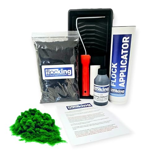 Kit de flocage DIY avec rouleau vert snooker et poudre floquée