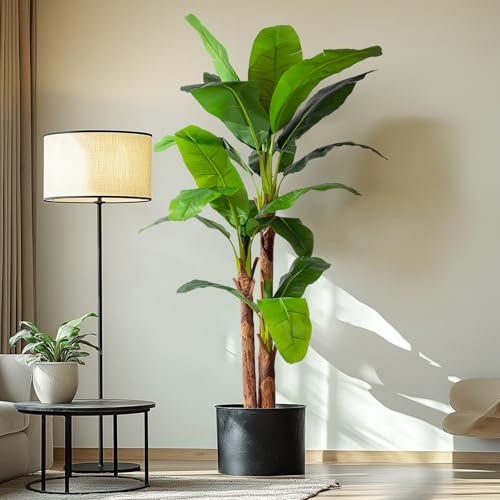 Erimda 7.2FT Artificial Banana Tree Tall Fake Banana Leaf Plant Faux Banana Silk Tree Faux Banana...