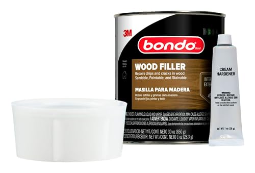 image for 3M Bondo Wood Filler 30 oz (850.49 g) with Bondo Cream Hardner 0.5 oz 