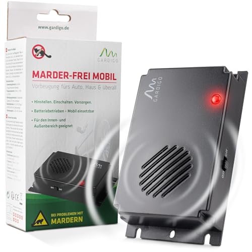 GARDIGO® Marderschreck Marder-Frei Mobil | Ultraschall Marderabwehr | Marderschreck Auto Batteriebetrieben | Marderschutz für KFZ, Motorraum, Dachboden, Haus, Garten | Intervallschaltung GARDIGO® Marderschreck Marder-Frei Mobil | Ultraschall Marderabwehr | Marderschreck Auto Batteriebetrieben | Marderschutz für KFZ, Motorraum, Dachboden, Haus, Garten | Intervallschaltung