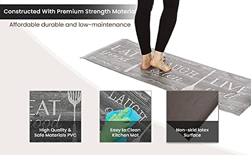 J&V TEXTILES Kitchen Mat Cushioned Anti Fatigue Floor Mat,19.6"x55", Thick Non Slip Waterproof Kitchen Rugs and Mats, Standing Mat for Kitchen,Floor,Home,Office,Desk,Sink,Laundry (Scroll)