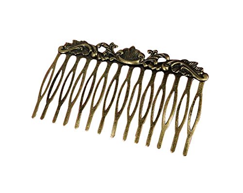 2Pcs Retro Bronze Hair Comb Flower Vine Cirrus Mini Comb Decorative Comb,2.7x1.5''