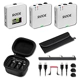Rode Wireless GO (Gen 3) Compact Wireless Microphone System (White) with Rode Charge Case+