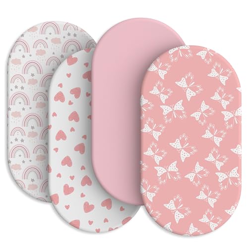 IOCCLH Baby Bassinet Sheets for Baby Boy Girls,4-Pack Fitted Bassinet Sheets Set Compatible with Halo Bassinest Swivel Sleeper,Baby...