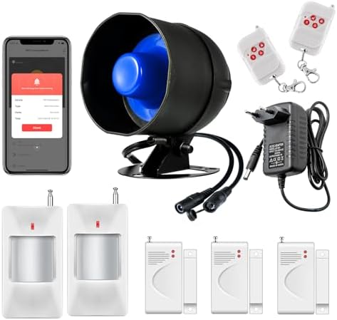 Home Alarm 2.4 GHz Wifi,115 dB Strong Siren with Remote Control a...