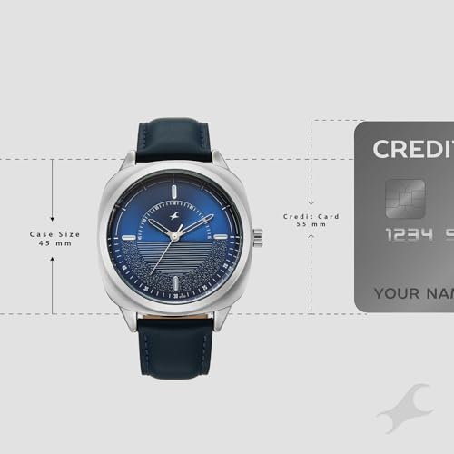 Image of Fastrack Stunners X Quartz Analog with Dark Blue Dial Blue Leather Strap Watch for Men - 38161SL02
