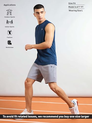 Image of TECHNOSPORT Men Solid Slim Fit Sports Shorts TS Flexi Polyester Mid Rise Drawstring Shorts Pant for Men Pockets Gym Workout Running Joggers Casual Quick Dry