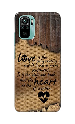 Image of PRINTFIDAA Love is The Only Reality and It is Not Mere Sentiment Printed Designer Hard Case for Redmi Note 10, Redmi Note 10S Back Cover -(e) RPM1010