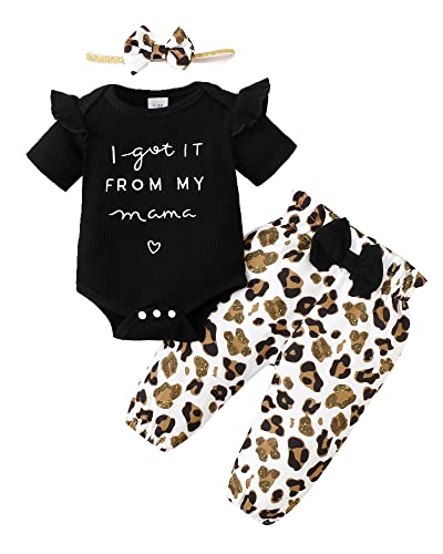 Image of OLLUISNEO 0-3 Months Baby Girl Clothes Infant Romper Outfits Ruffle Sleeve Top Floral Pant Set Summer Outfits Baby Clothes for Girls