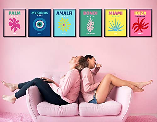 Mmjiyh Preppy Room Decor Aesthetic Posters， Danish Pastel Room Decor Aesthetic Canvas Wall Art，College Apartment Decor Prints For Wall Decor Set Of 6 8X10In Unframed. #TOP2