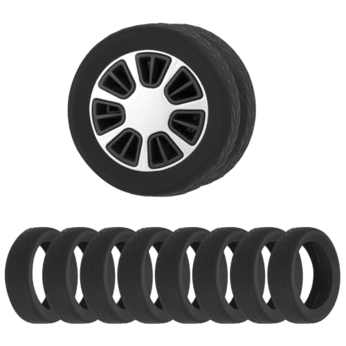 Image of 8Pack Luggage Wheel Protection Cover, Wear Resistant Anti Noise Silicone Protector Cover for 2-3 inch Spinner Wheel for Suitcases Chair Caster Travel, Black