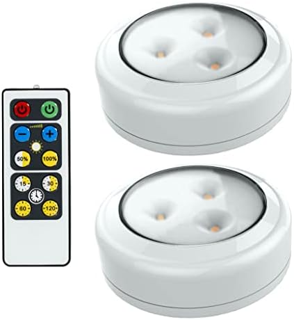 Brilliant Evolution LED Lights 2 Pack with Remote | Wireless LED Under Cabinet Lighting | Under Counter Lights for Kitchen | Under Cabinet Lights | Battery Powered Lights | Closet Lights