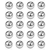 Eophmi 20 bolas de piercing para ombligo, bolas de repuesto de acero inoxidable, joyería industrial para piercing de lengua, piercing de cejas, piercing de labio, piercing de ombligo (16G, 5 mm),
