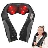 Électrique Masseur Cervical pour Dos et Cou avec Chauffage, Appareil Massage avec Rouleaux de Massage à Shiatsu 3D Rotation & Vitesse Réglable, Cadeaux pour Maman, Papa, Amis