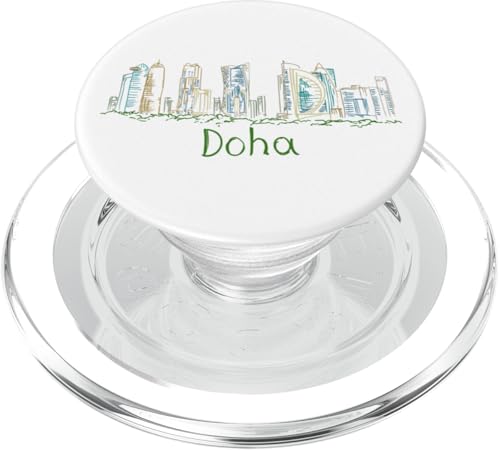 Regalo para viajeros: grip MagSafe de Doha Qatar con monumento panorámico emblemático