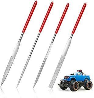4PCS Diamond Needle File Set, 3x140mm Mini Modelling Files Diamond Files for Jewelers Glass Wood and Metal Work DIY Carving Craft