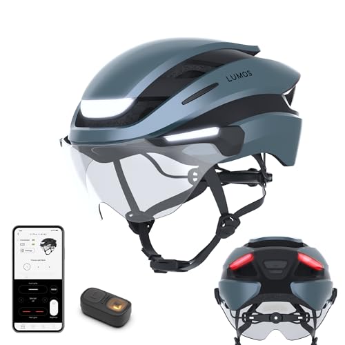Image of Lumos Ultra E-Bike Smart Helmet | NTA 8776 Certified | Front & Rear LED Lights | Retractable Face Shield | App Controlled | EBike, Scooter, Cycling, Bicycle | Adults, Men Women
