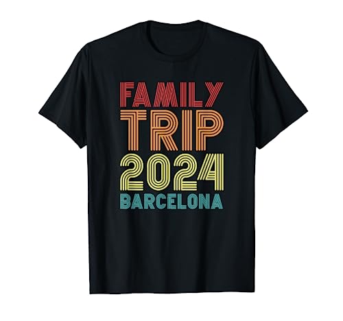 Family Trip 2024 Barcelona Vacation Matching Retro Vintage Camiseta
